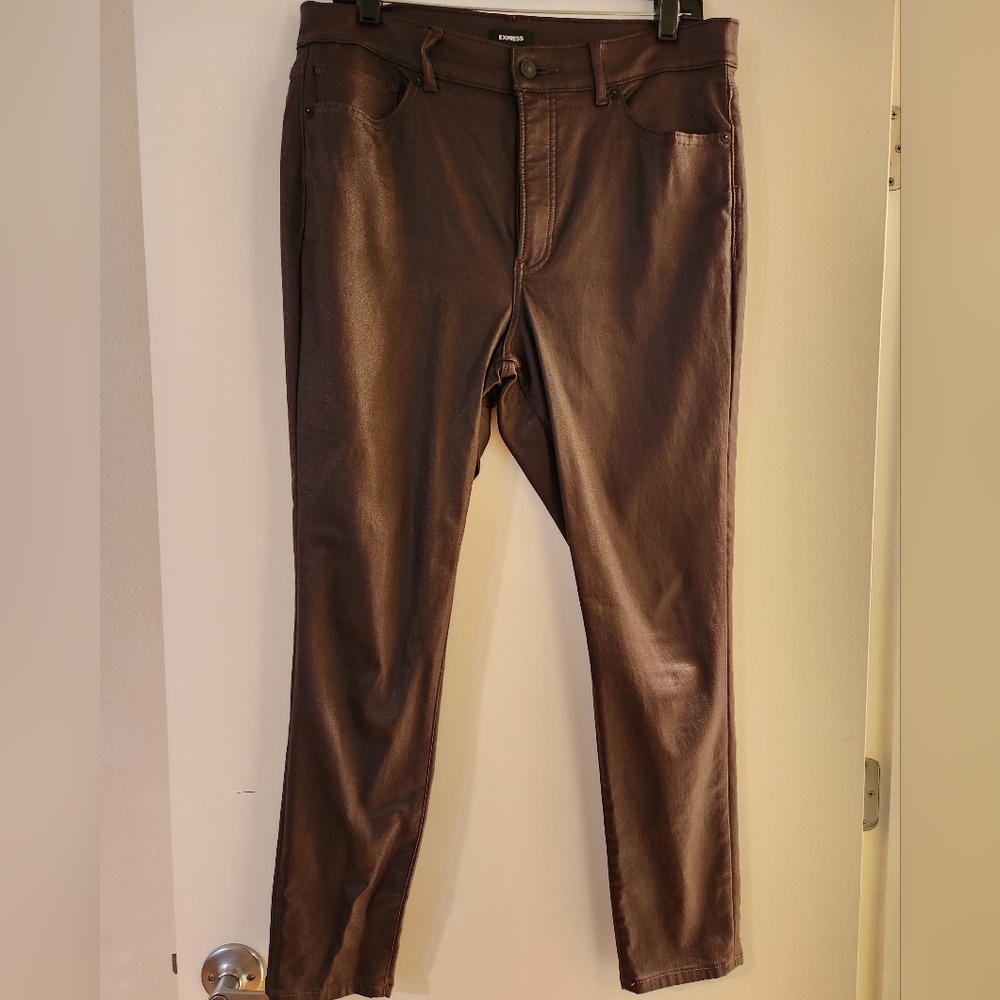 Dark Purple Pleather Skinny Jeans